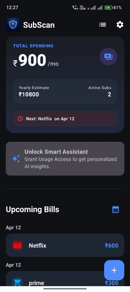 SubScan Hero Dashboard